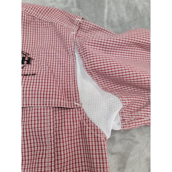 Drake Waterfowl Ben E. Keith Men's Medium Short Sleeve Shirt Button Down Vented - Picture 8 of 10